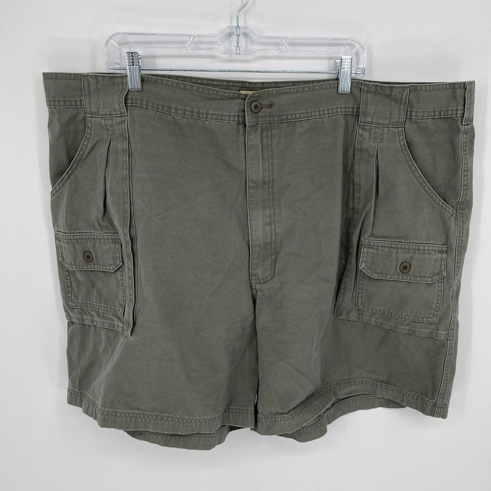 Cabela's Men's Y2K Green Canvas Utility 7-Pocket Hiker Cargo Shorts Size 50